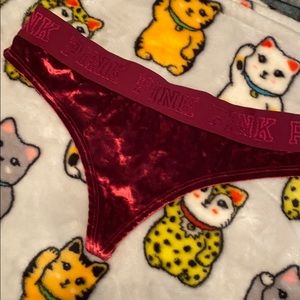 Velvet PINK thong NWOT